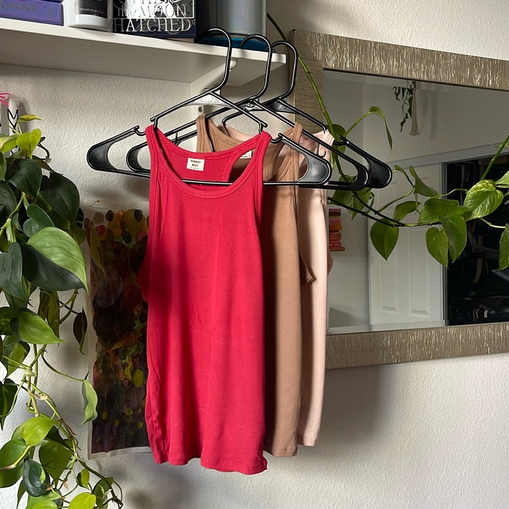 Set of 3 Sunday Best Ribbed Tanks